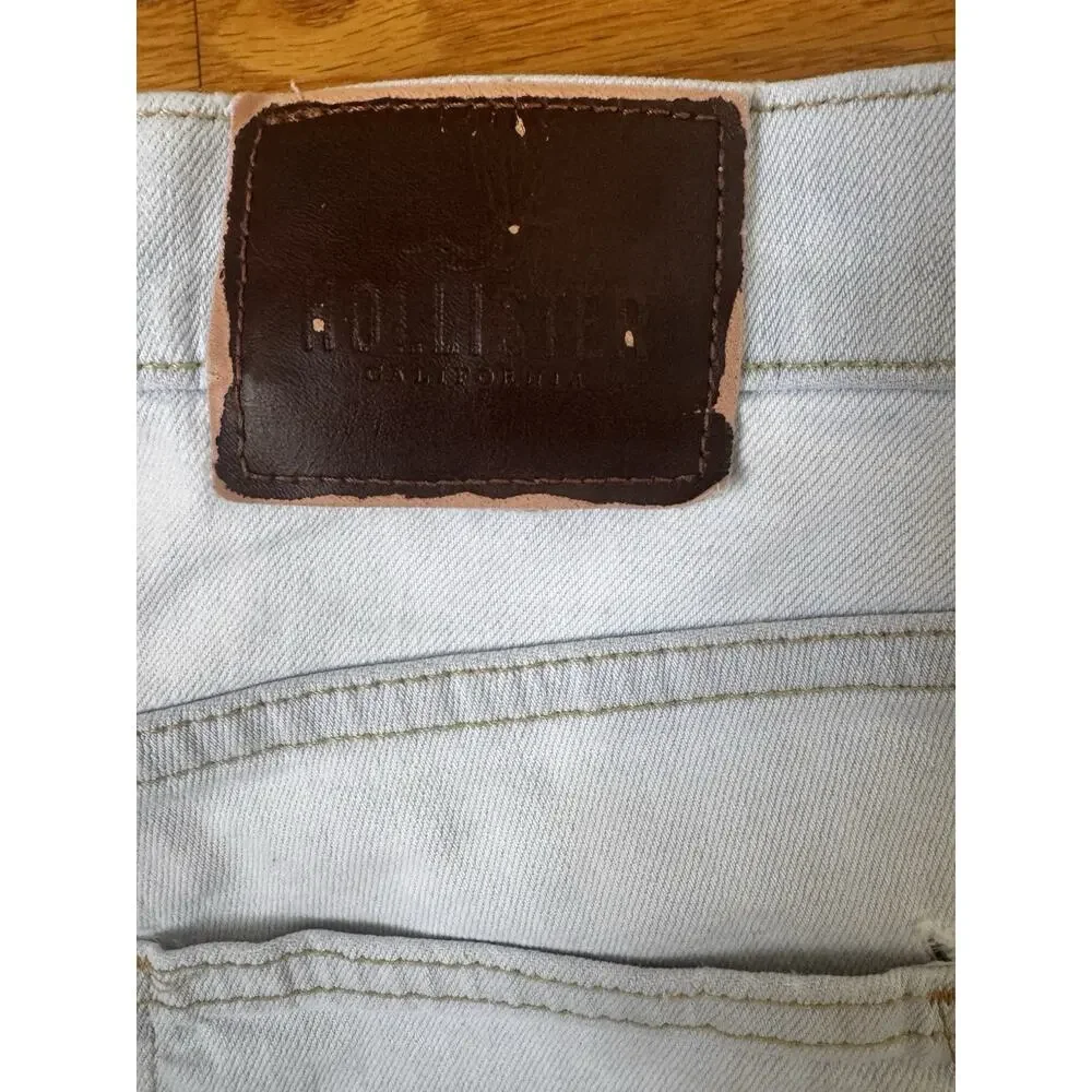 Hollister Men’s Skinny Denim Shorts W29 Light Wash Distressed Epic Flex 9